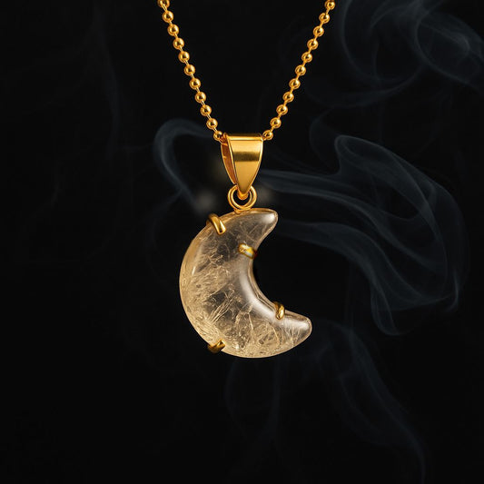 Rauchquarz Mond vergoldet