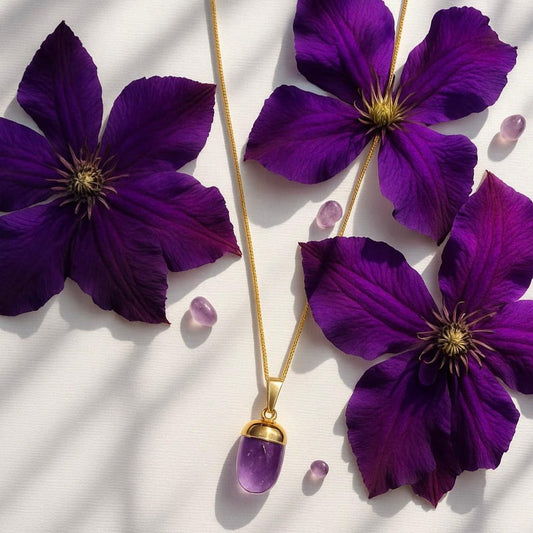 Amethyst Halskette vergoldet