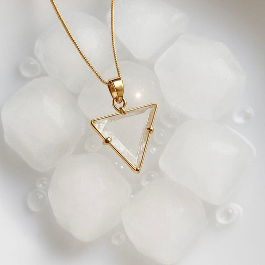 Bergkristall Dreieck vergoldet