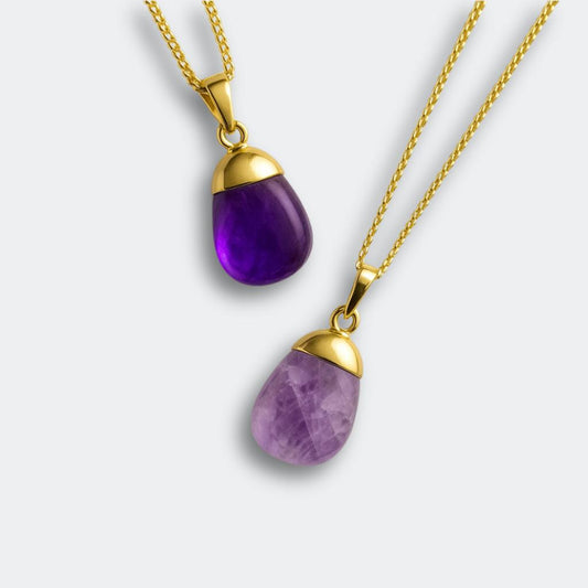 Amethyst Halskette vergoldet